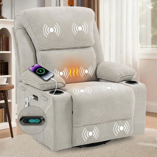 Electric Recliner Chair With Massage Function And Glider