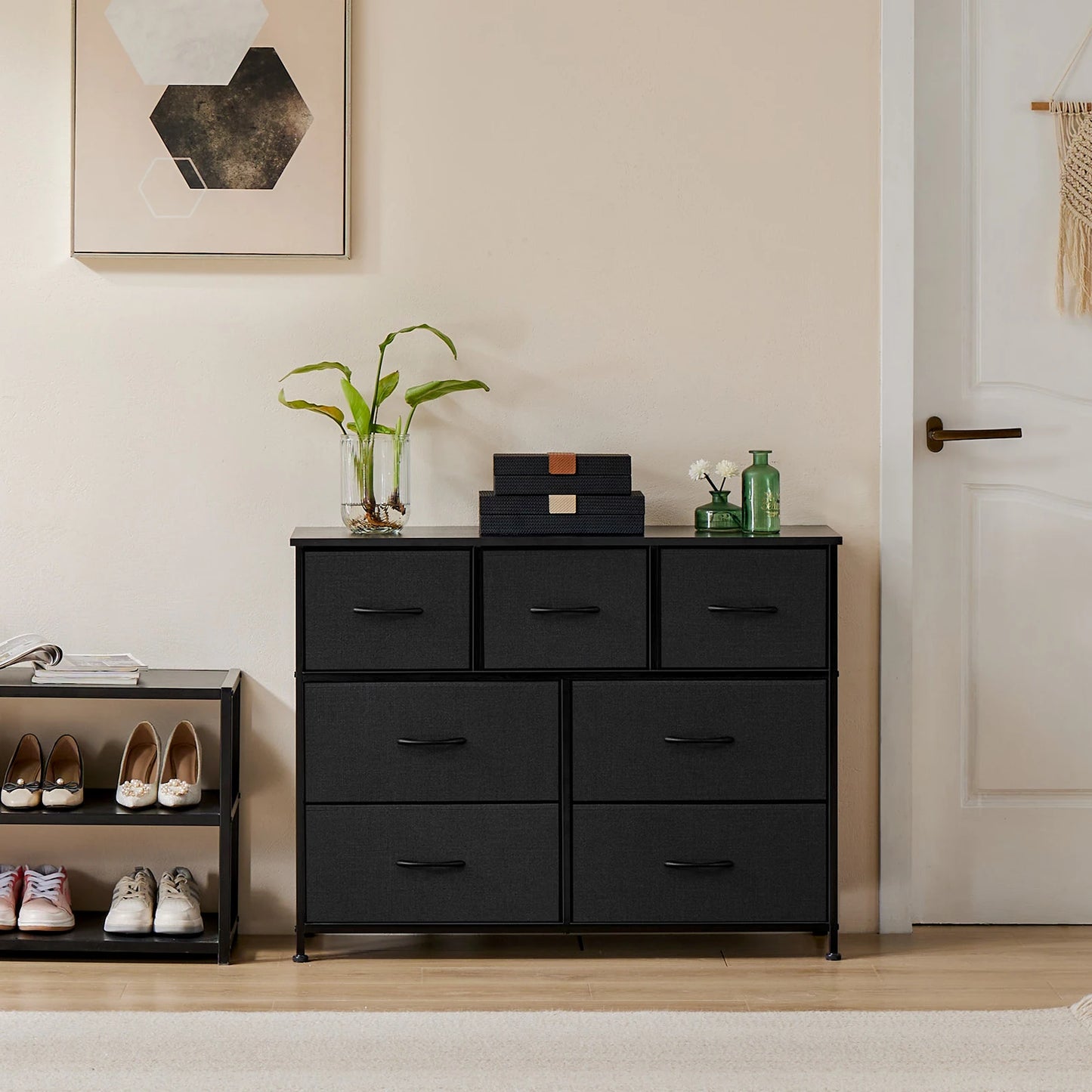 JHK Dresser With 7 Fabric Drawers Organizer Storage Closet