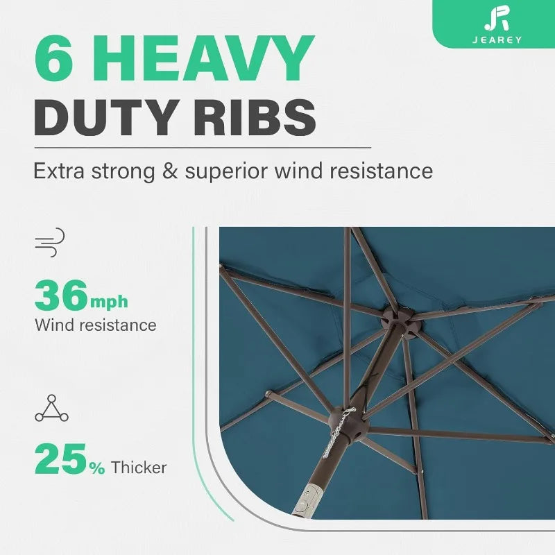 Hign-concerned Patio Market Umbrella Tilt Button 6 Ribs