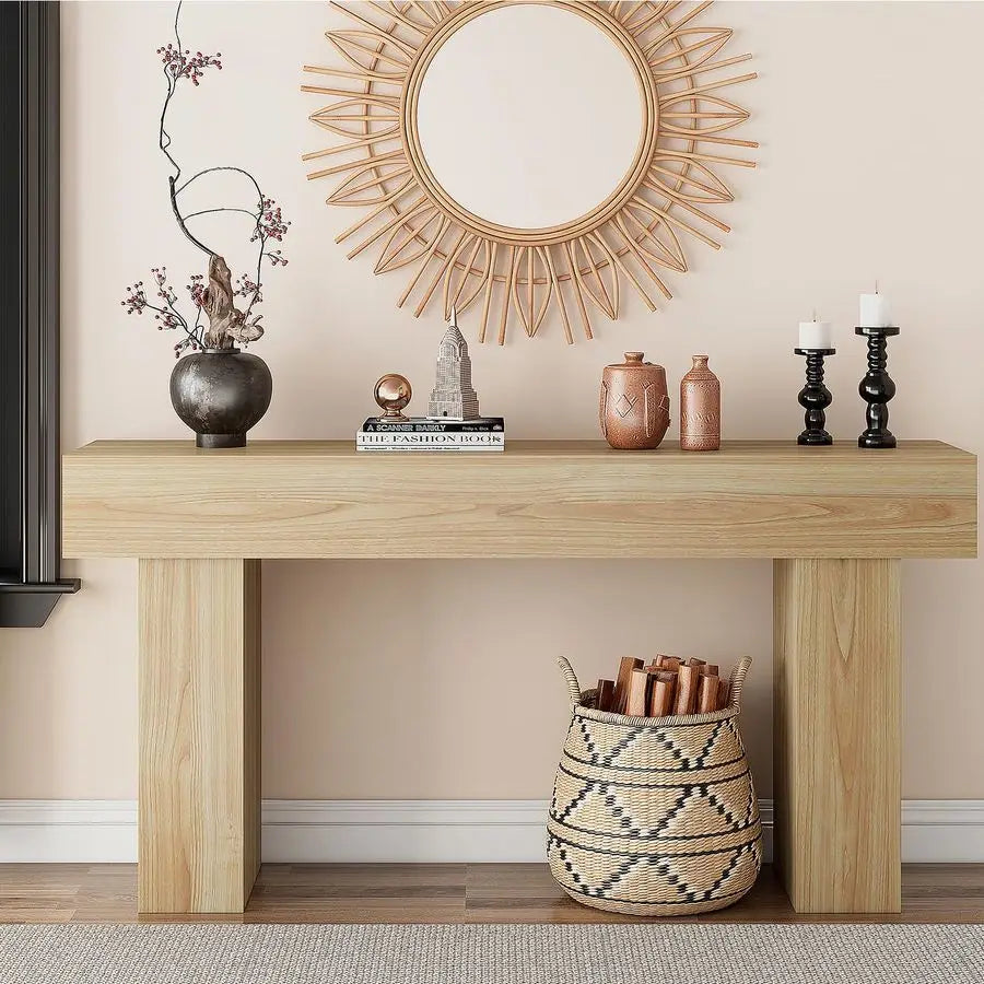 XMSJ Farmhouse Console Table For Entryway With Narrow Design
