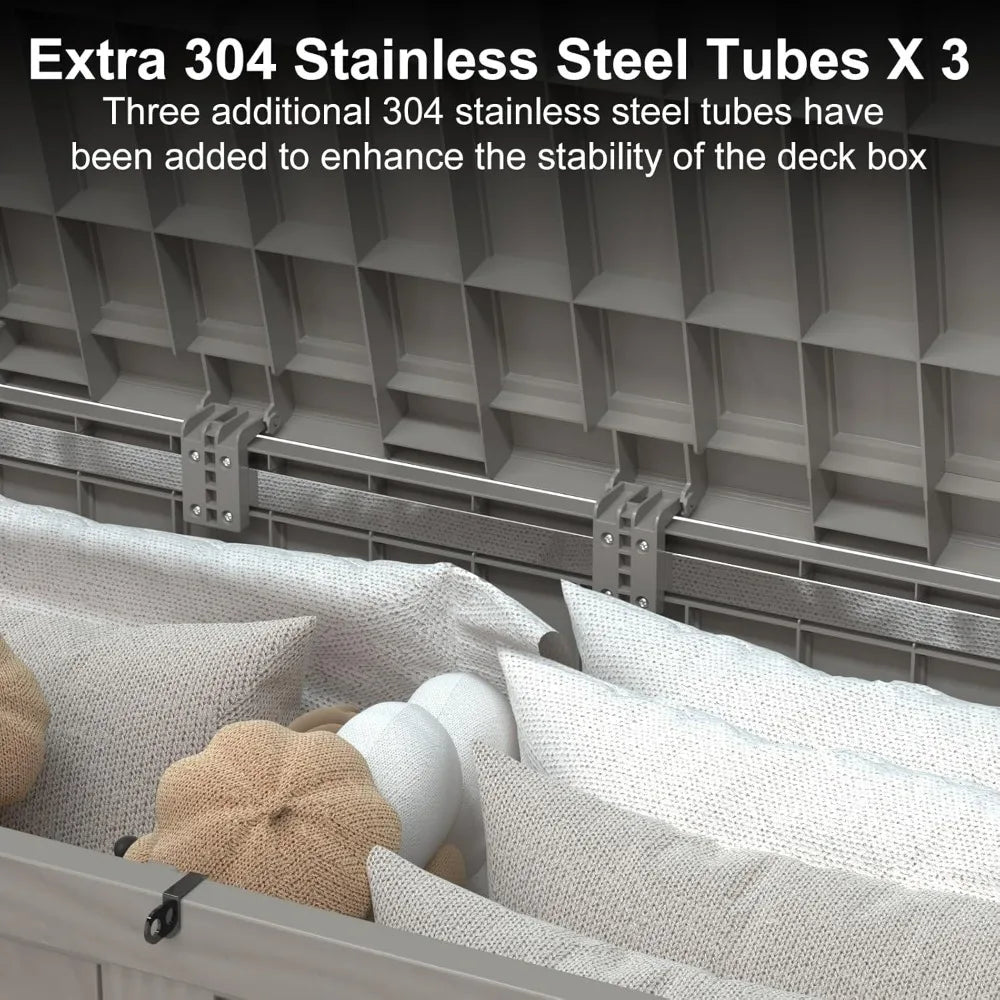 XMSJ Resin Deck Storage Box Lockable Outdoor Patio Chest