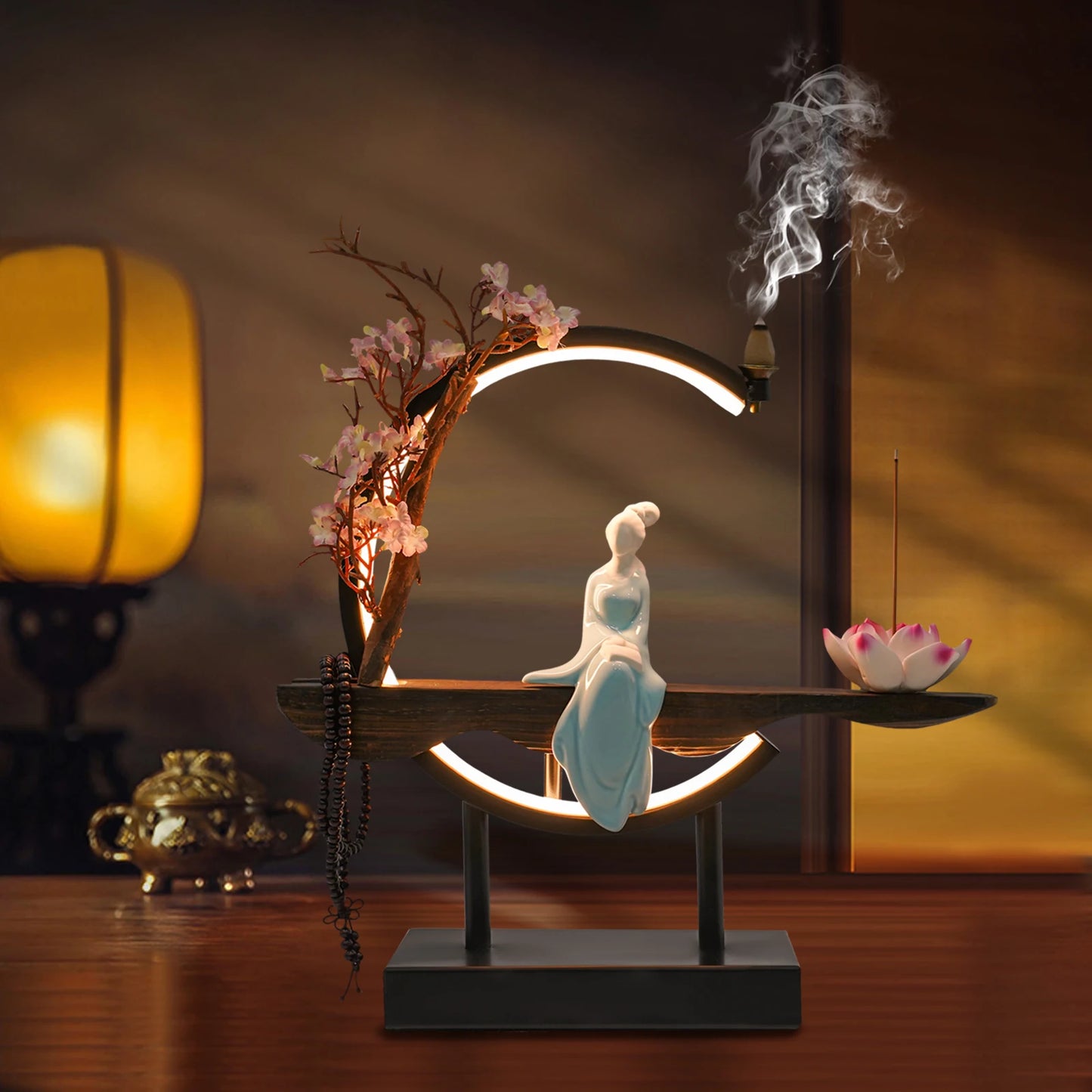 Bymaocar Chinese Zen Incense Burner Set Living Rooms