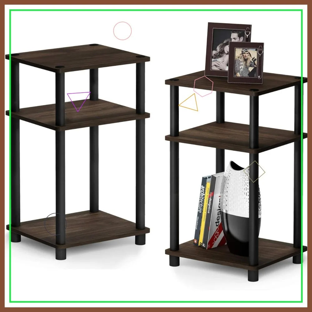 Modern End Table With Open Storage For Small Living Rooms