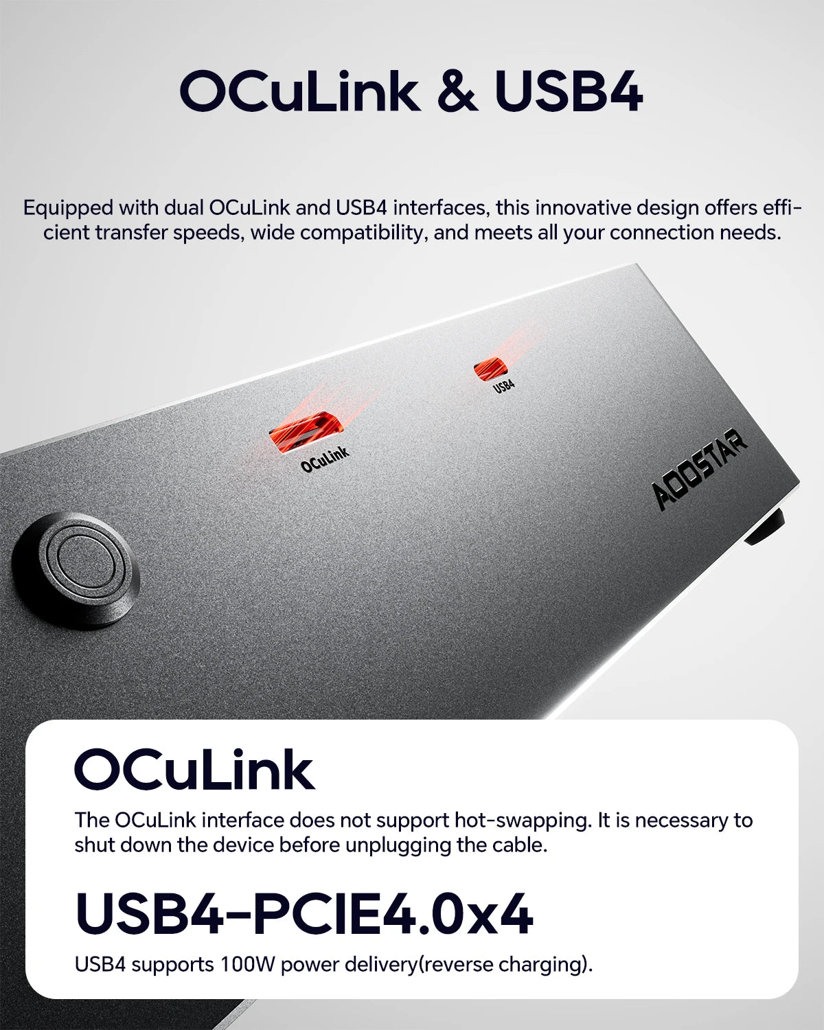 GTBOX AOOSTAR AG02 EGPU Dock With OCuLink USB4 Port