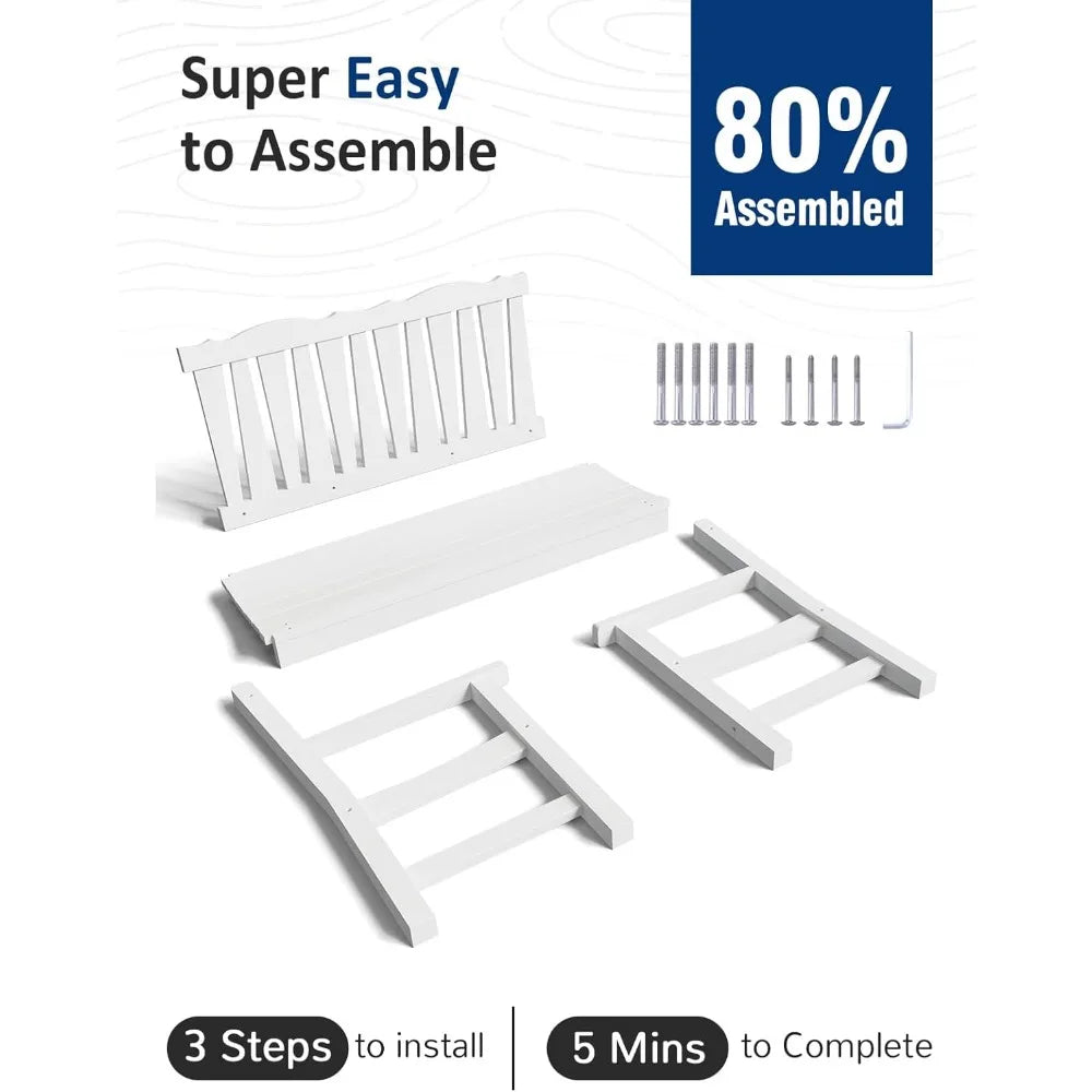 DAFIFY Outdoor Bench Set of 2 Weatherproof Garden Benches