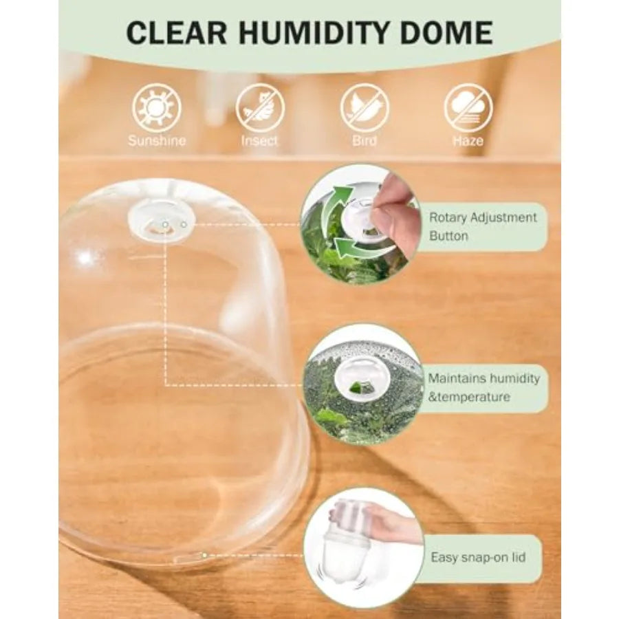 Nursery Pots for Plants Seedling Kit With Humidity Domes and Drainage Holes