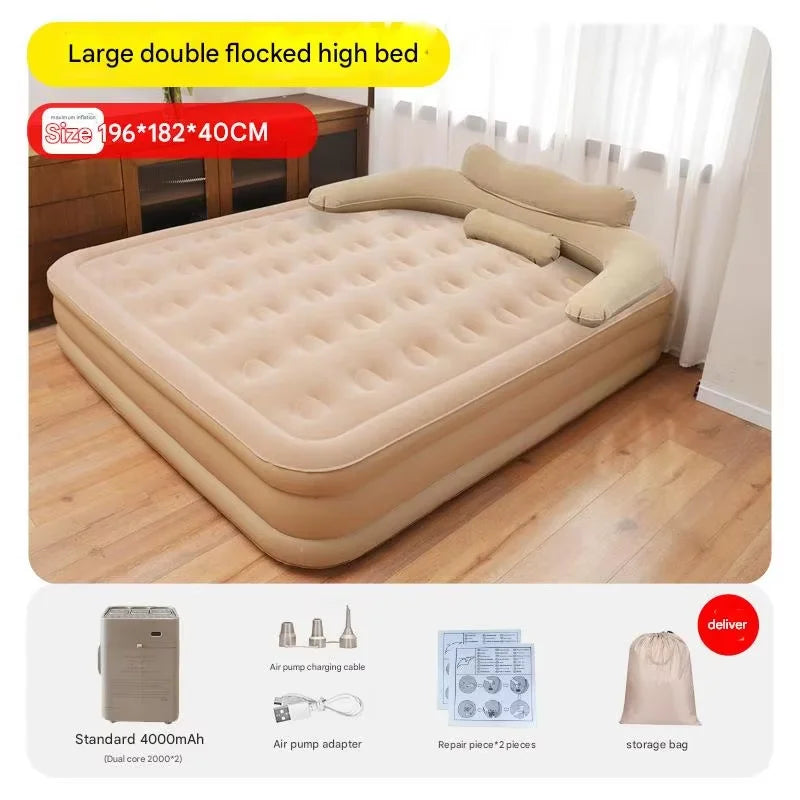 192x182x40cm Inflatable Mattress For Home And Outdoor Sleeping 1-2 Person Camping Air Cushion Portable Folding Sofa Mat