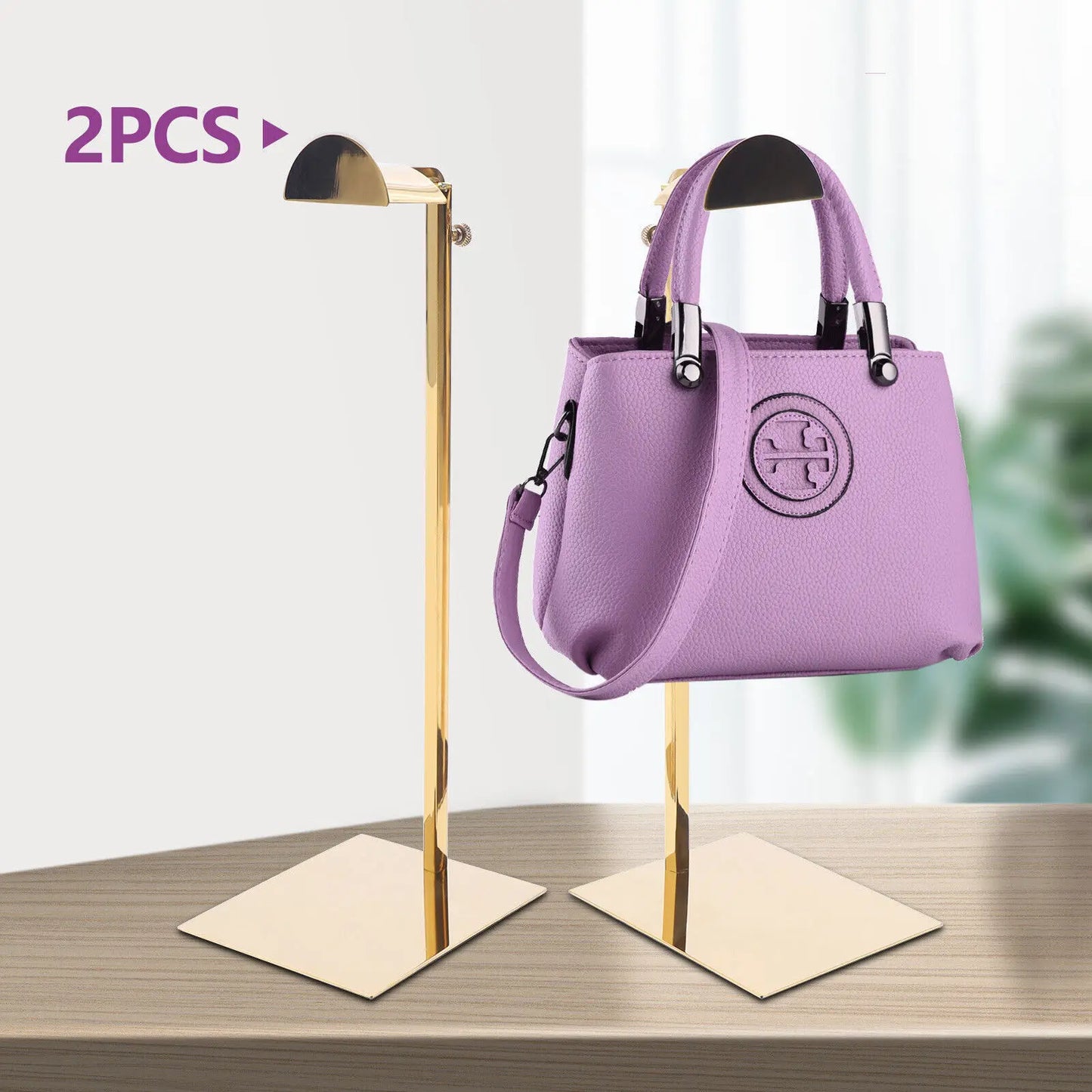 2PCS Handbag Display Rack Hanger Bag Store Metal Adjustable Purse Stand Holder