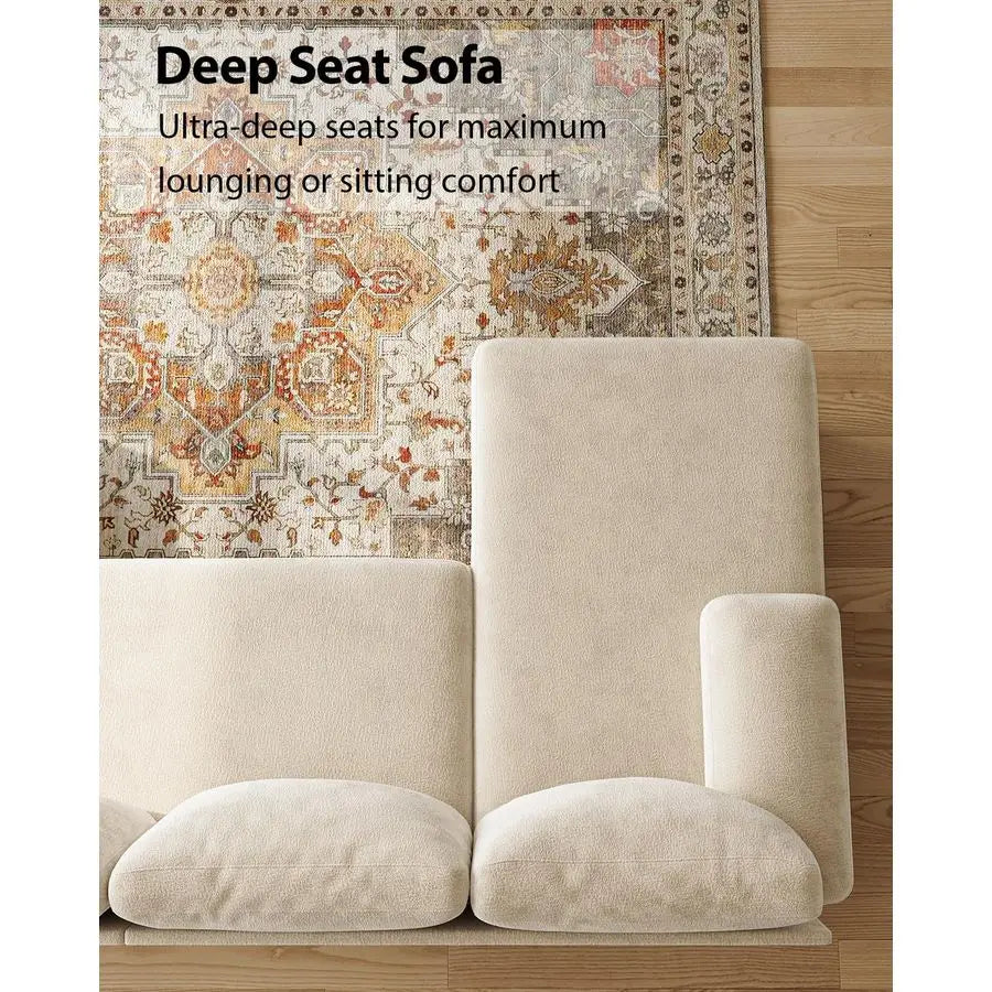 MBVM UShaped Sectional Sofa Modern Chenille Double Chaise