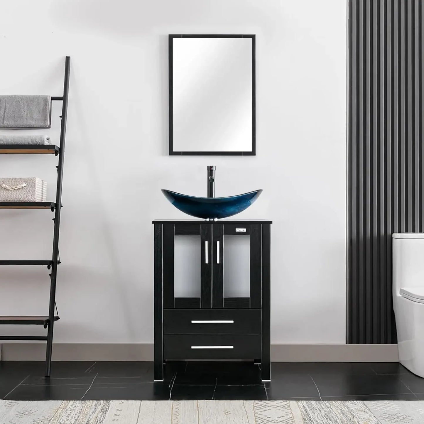 XMSJ Bathroom Vanity Sink Combo Modern Stand Cabinet Vessel