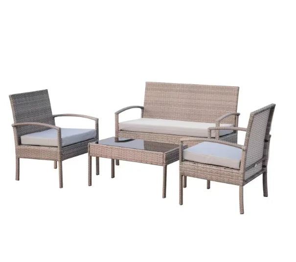 Hign-concerned Patio Furniture Set with Cushions Chairs Sofa Tea Table