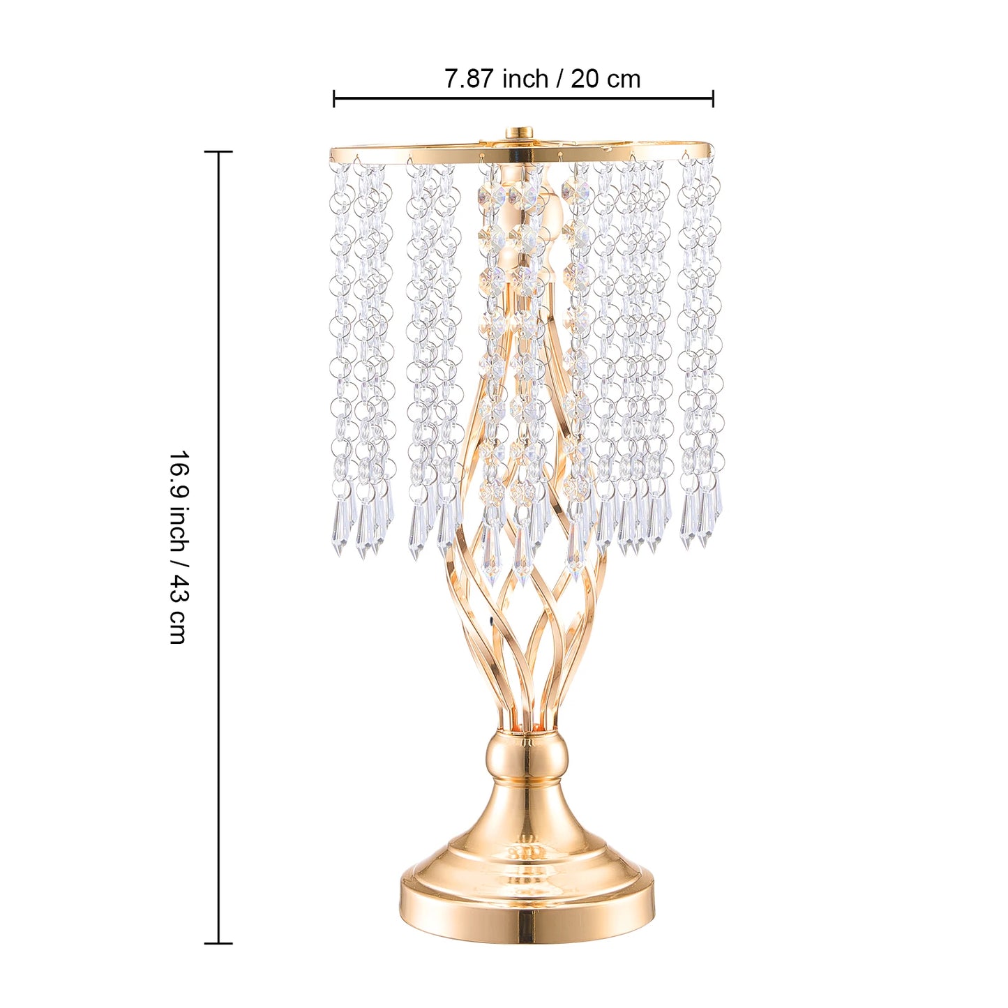 SucceBuy Crystal Wedding Flower Stand Metal Centerpiece Vase
