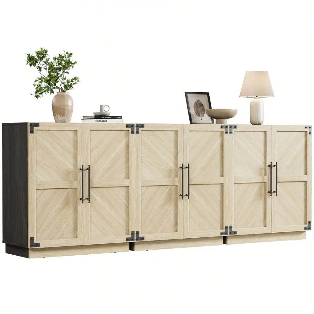 XMSJ Multifunctional Kitchen Storage Cabinet TV Stand With Adjustable Shelves