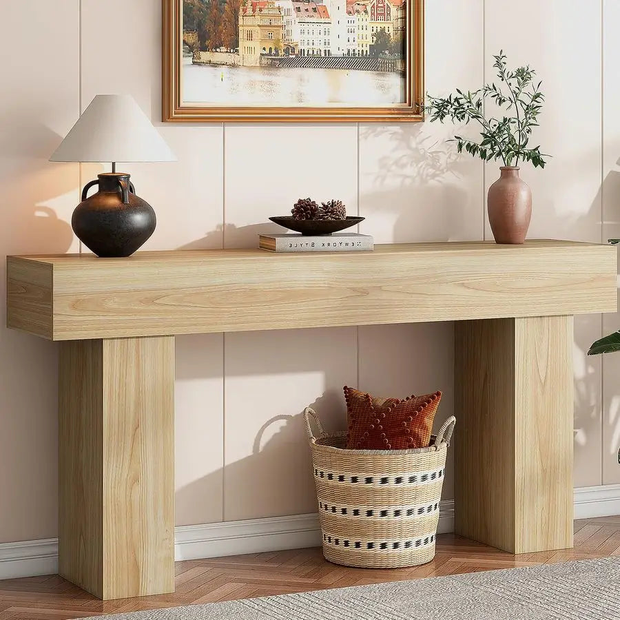 XMSJ Farmhouse Console Table For Entryway With Narrow Design