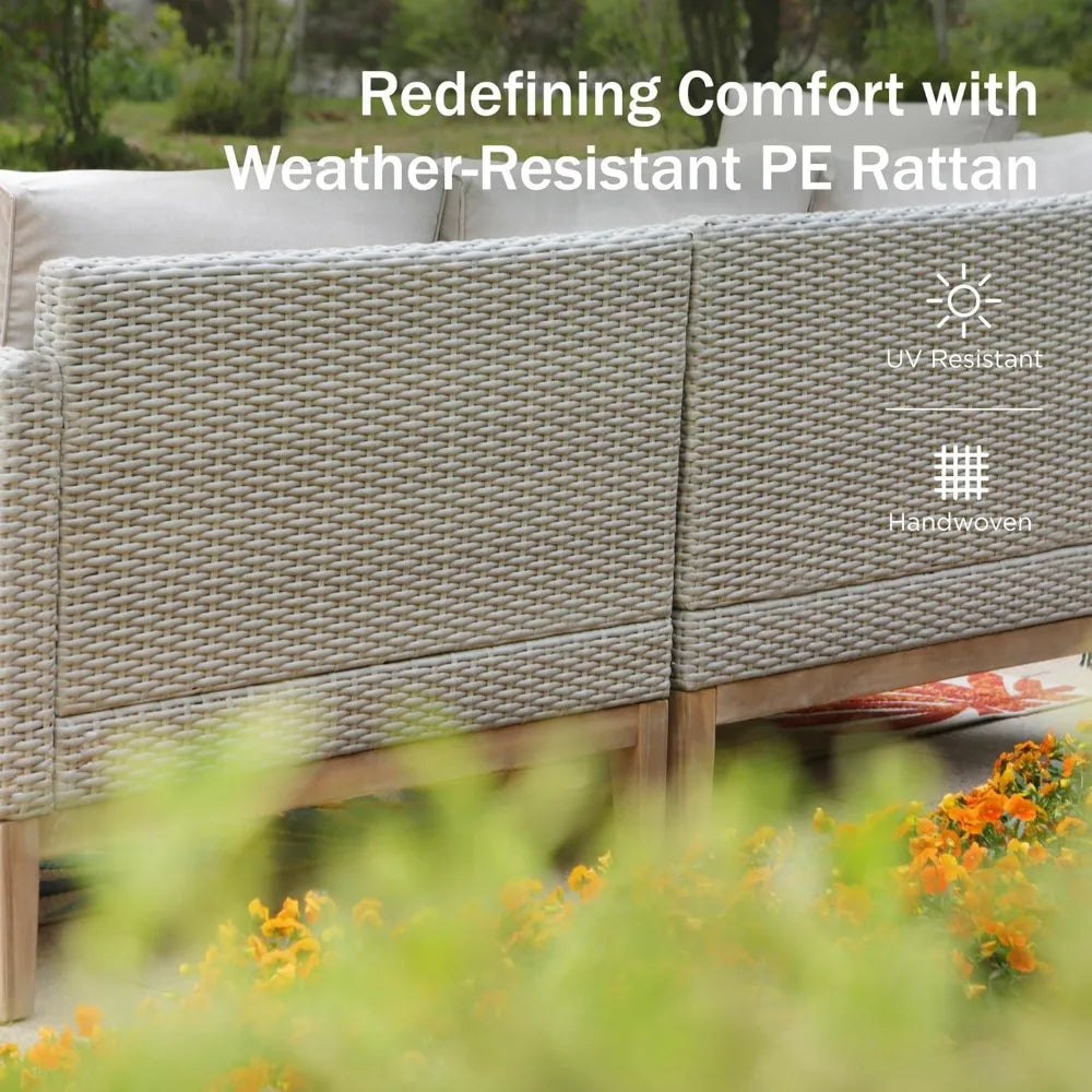 MKDKHign Outdoor Wicker Conversation Set With Cushions