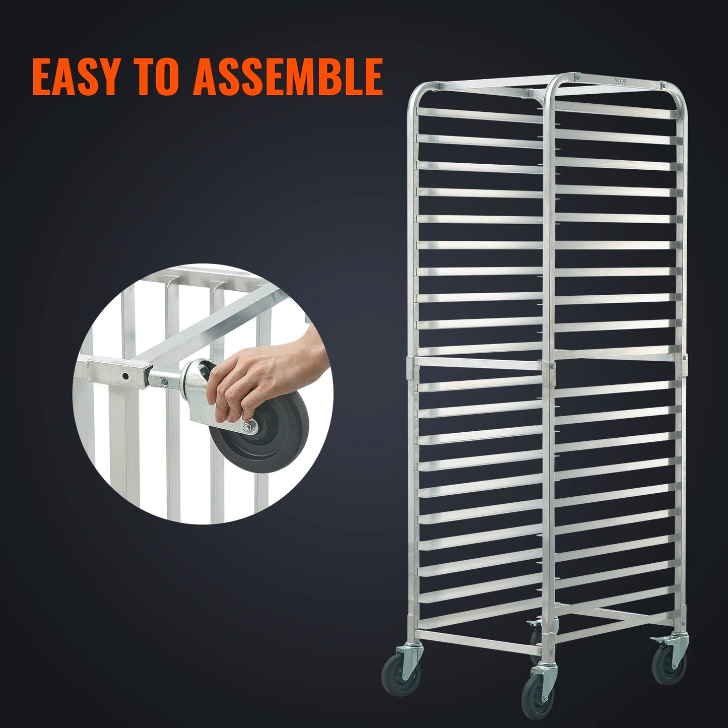 SucceBuy Bun Pan Rack With Brake Wheels For Commercial Bakery