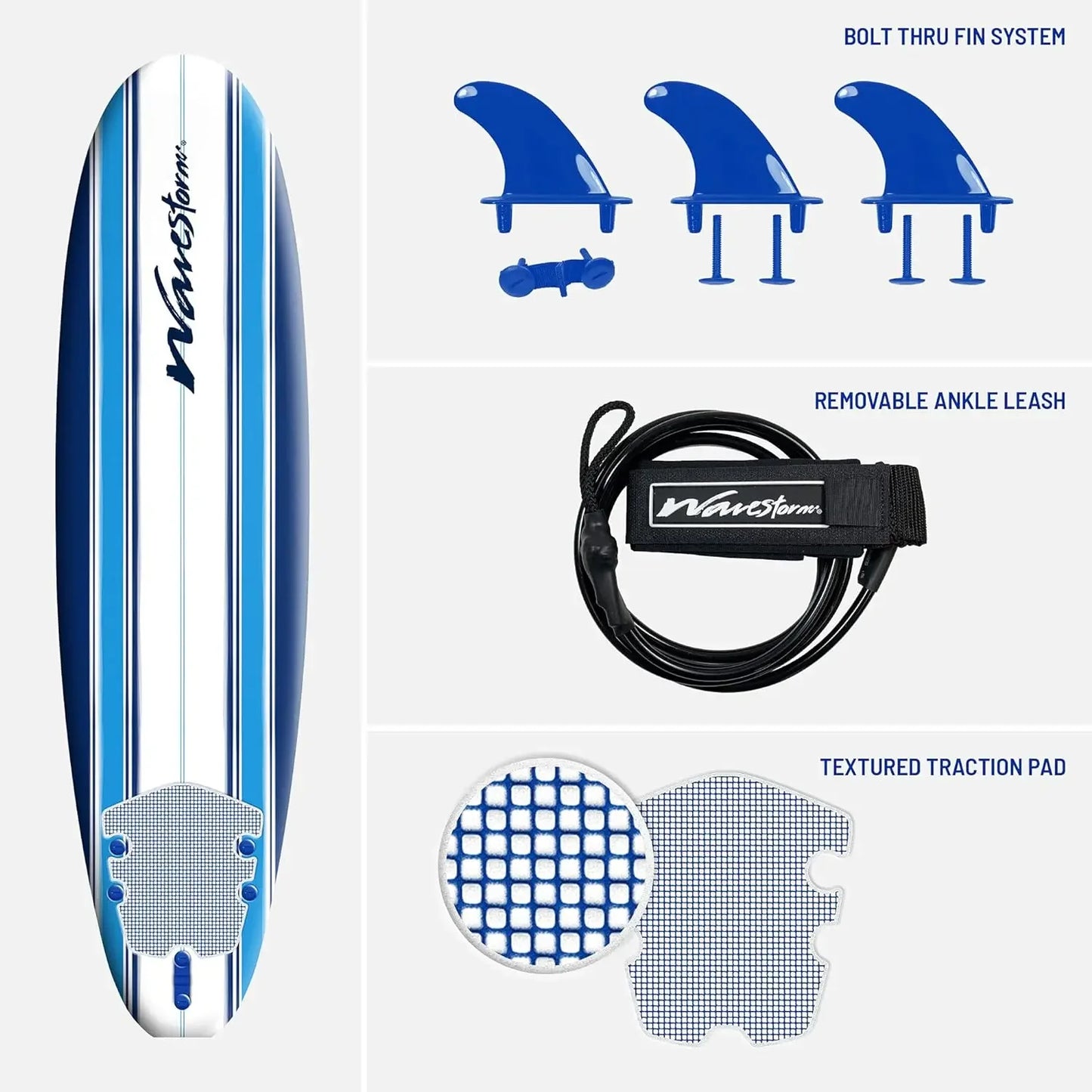 Hign Concerned Soft Top Foam Surfboard Complete Set