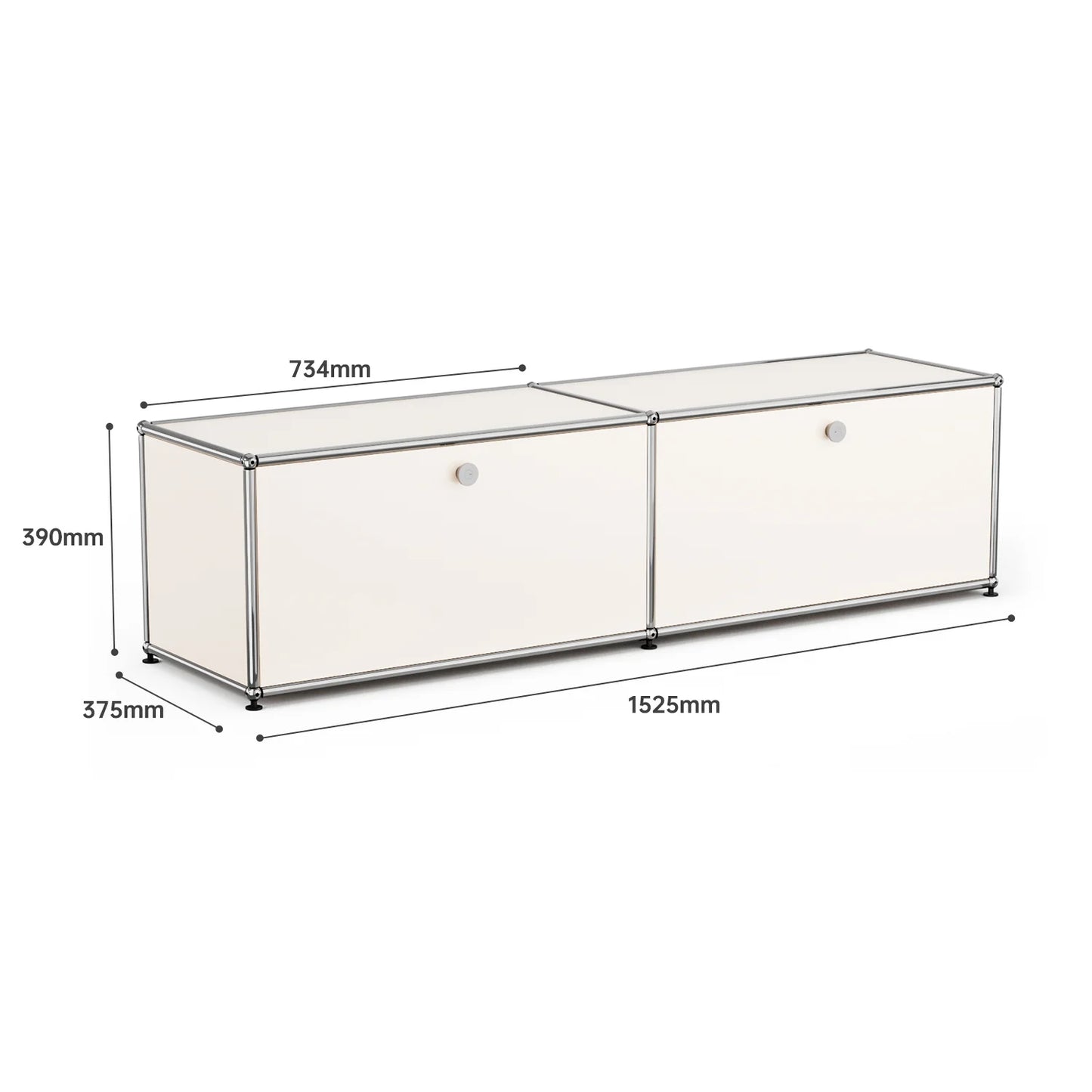 Storage Cabinet Storage Shelf Stainless Steel Metal Board Living Room Cabinet Sideboard Cabinet Modular Furniture-No Keys