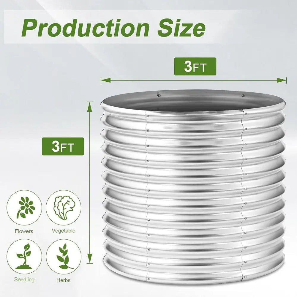 Galvanized Steel Raised Garden Beds Set Of 2 For Outdoor Use