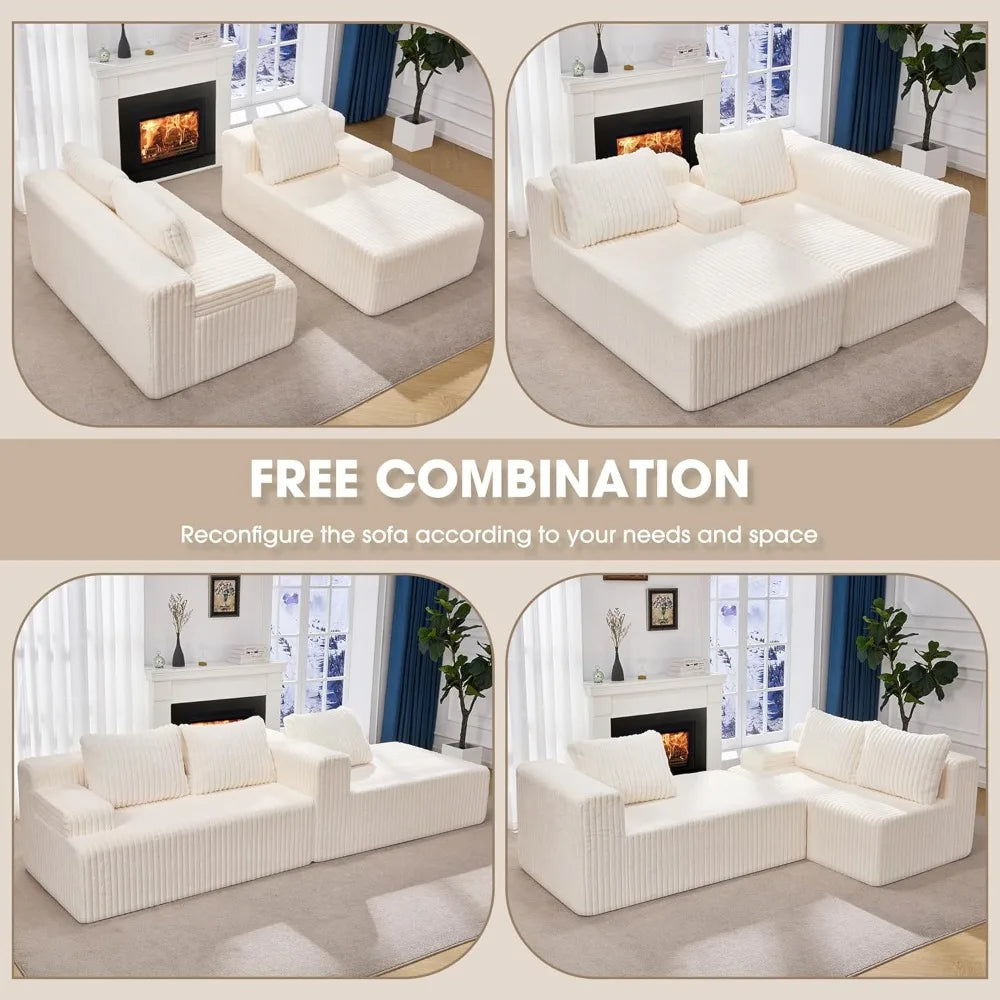HUANZHUANG Modular Sectional Sofa L Shape Memory Foam