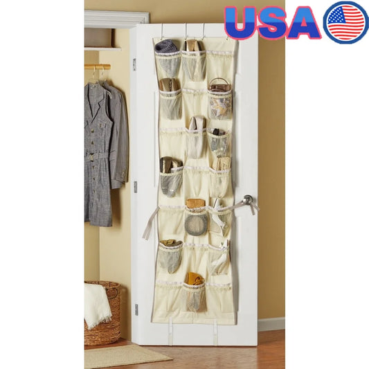Fujian Canvas 42 Pocket Over The Door Shoe Organizer
