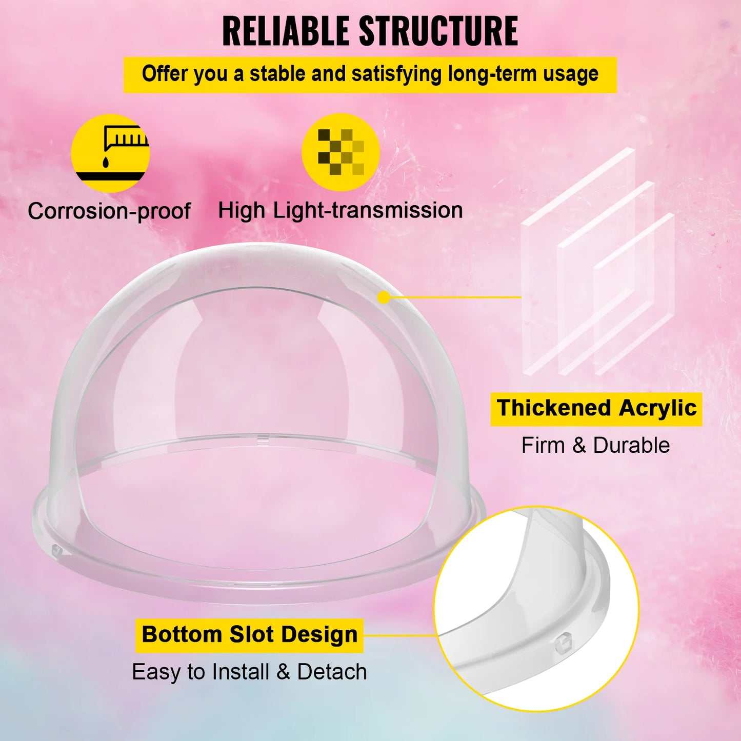 VEVOR Cotton Candy Machine Cover Bubble Shield Dome