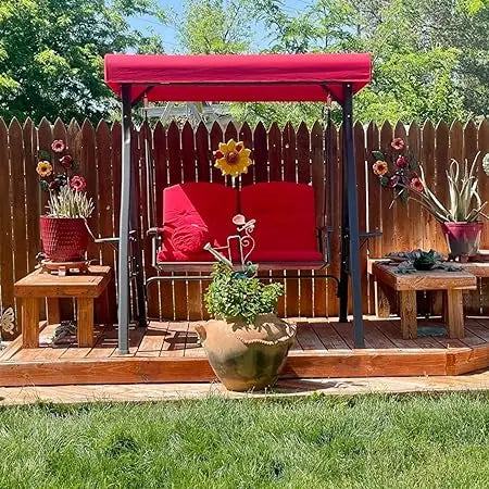Patio Porch Swing With Stand 2 Seat Adjustable Canopy