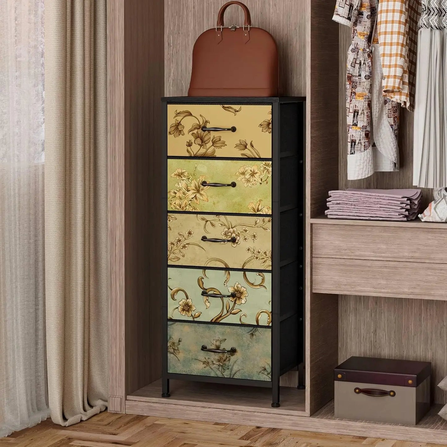 Vertical Dresser For Bedroom Tall Skinny Tower With Fabric Drawers For Living Room Dorm Entryway