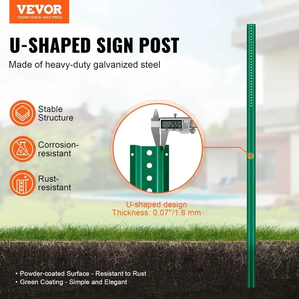 U Channel Steel Fence Posts For Garden Courtyard Heavy Duty