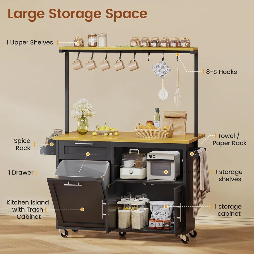 Hign Concerned Rolling Kitchen Island Wheels With Drop Leaf