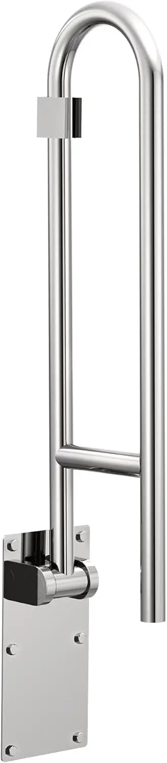 Stainless Steel Flip Up Bathroom Grab Bar With Textured Grip