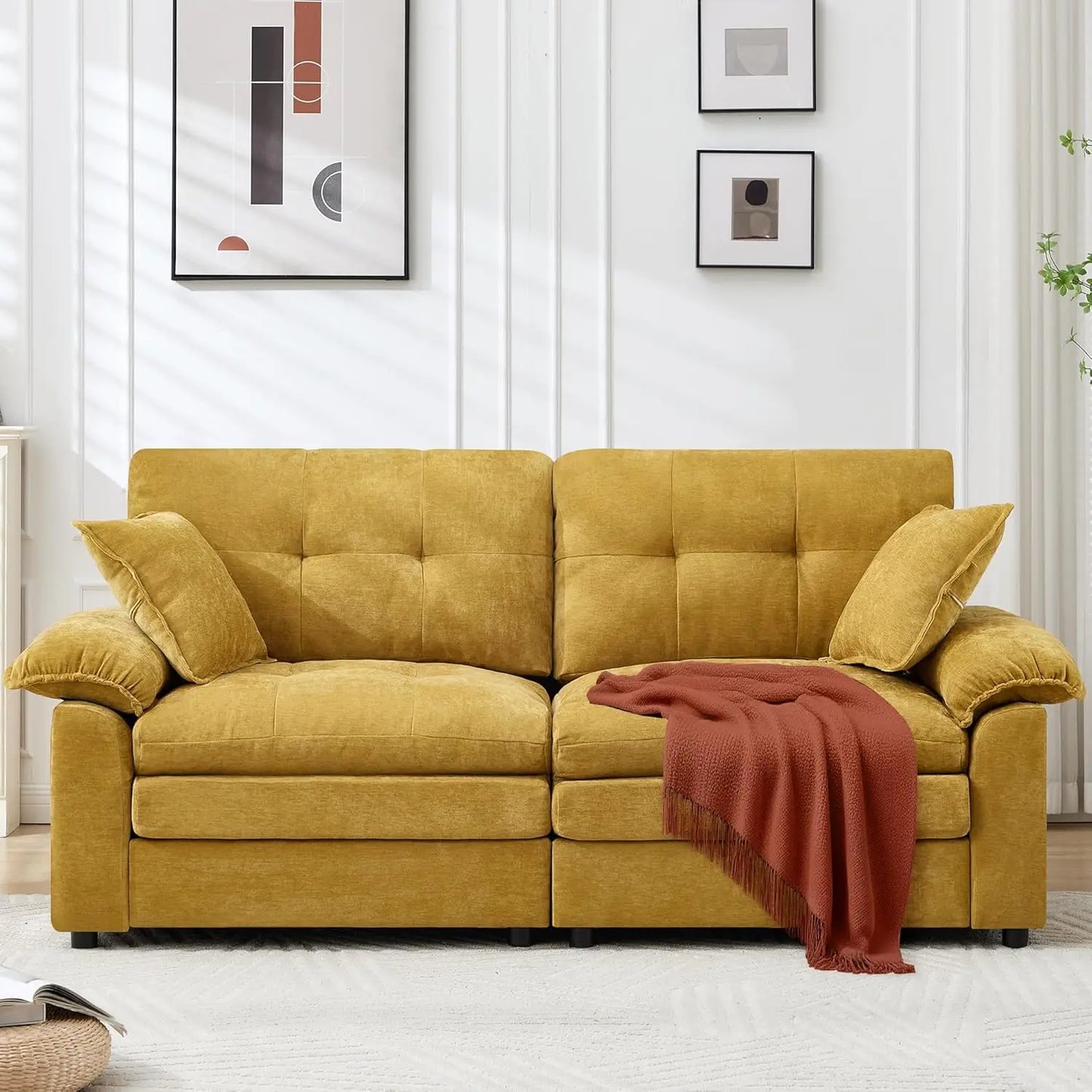 84" Modern Chenille Loveseat - Double-Layer Cloud Cushion, Deep Seat, Sturdy Frame, Easy Assembly, Multi-Room