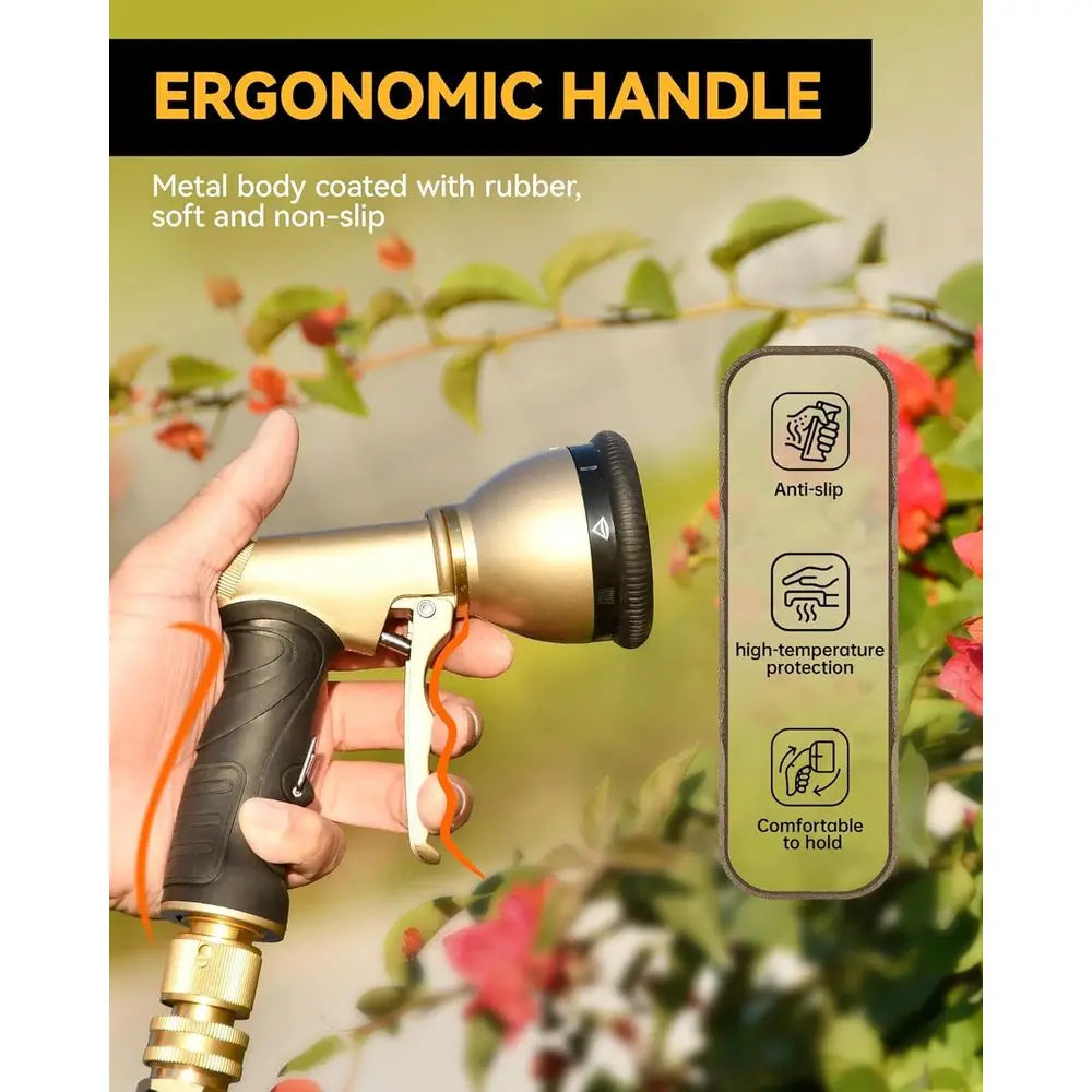 Garden Hose Nozzle With 9 Spray Settings Heavy Duty Metal