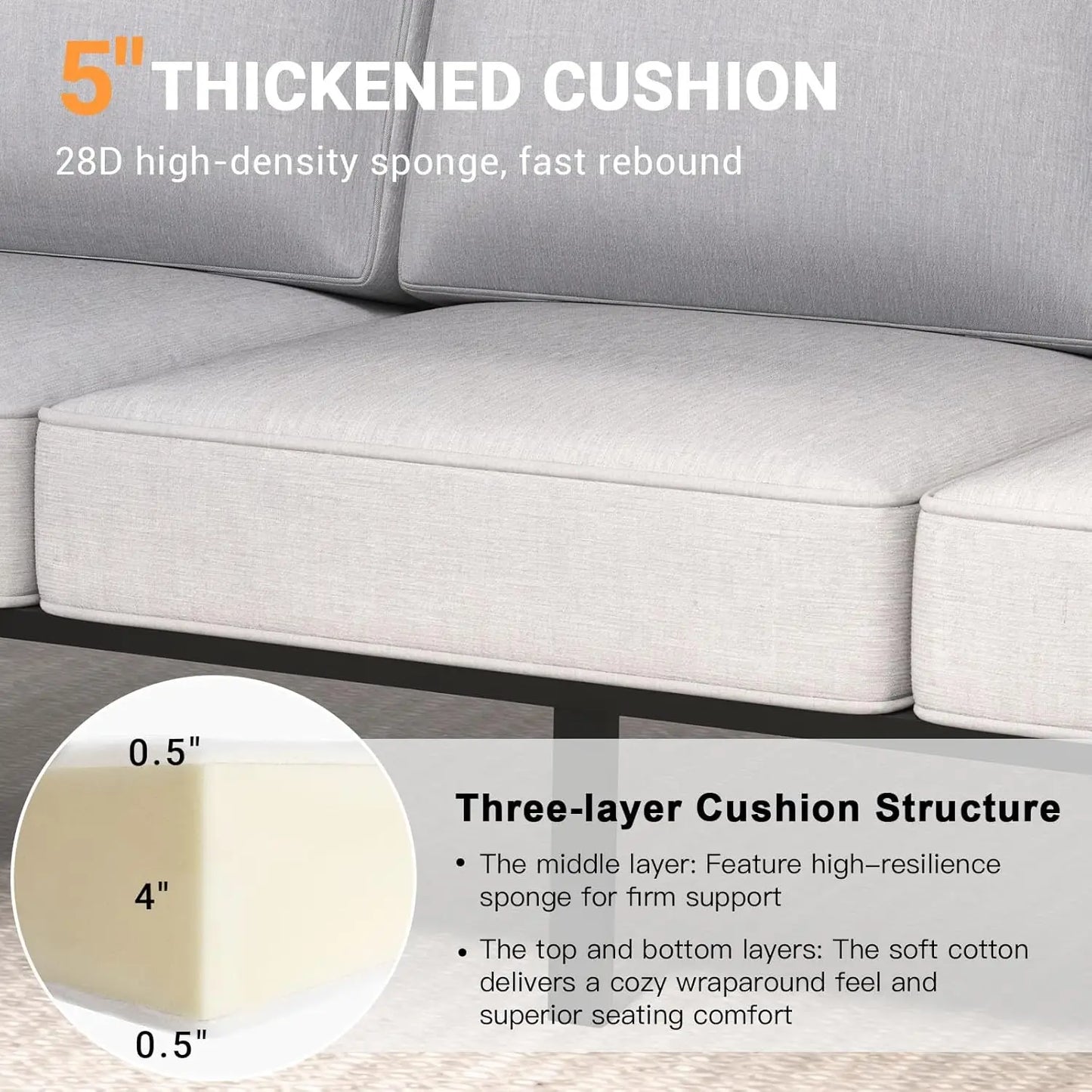 Aluminum Outdoor Patio Furniture 4 Piece Sectional Set Coffee Table