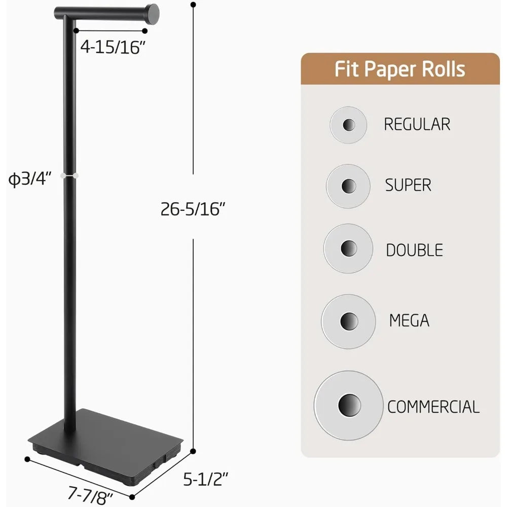 Toilet Paper Holder Stand 26.2 Inch Toilet Tissue Holder for Bathroom, Free Standing Toilet Paper Holder SUS304 Stainless Steel