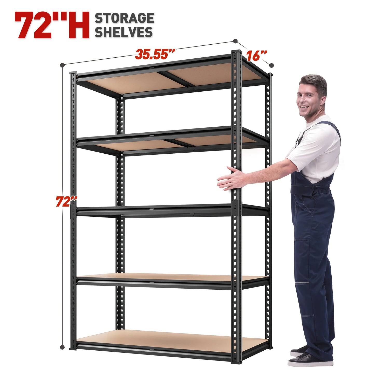 Hign-concerned 5 Tier Heavy Duty Shelving Unit 2000 Lbs