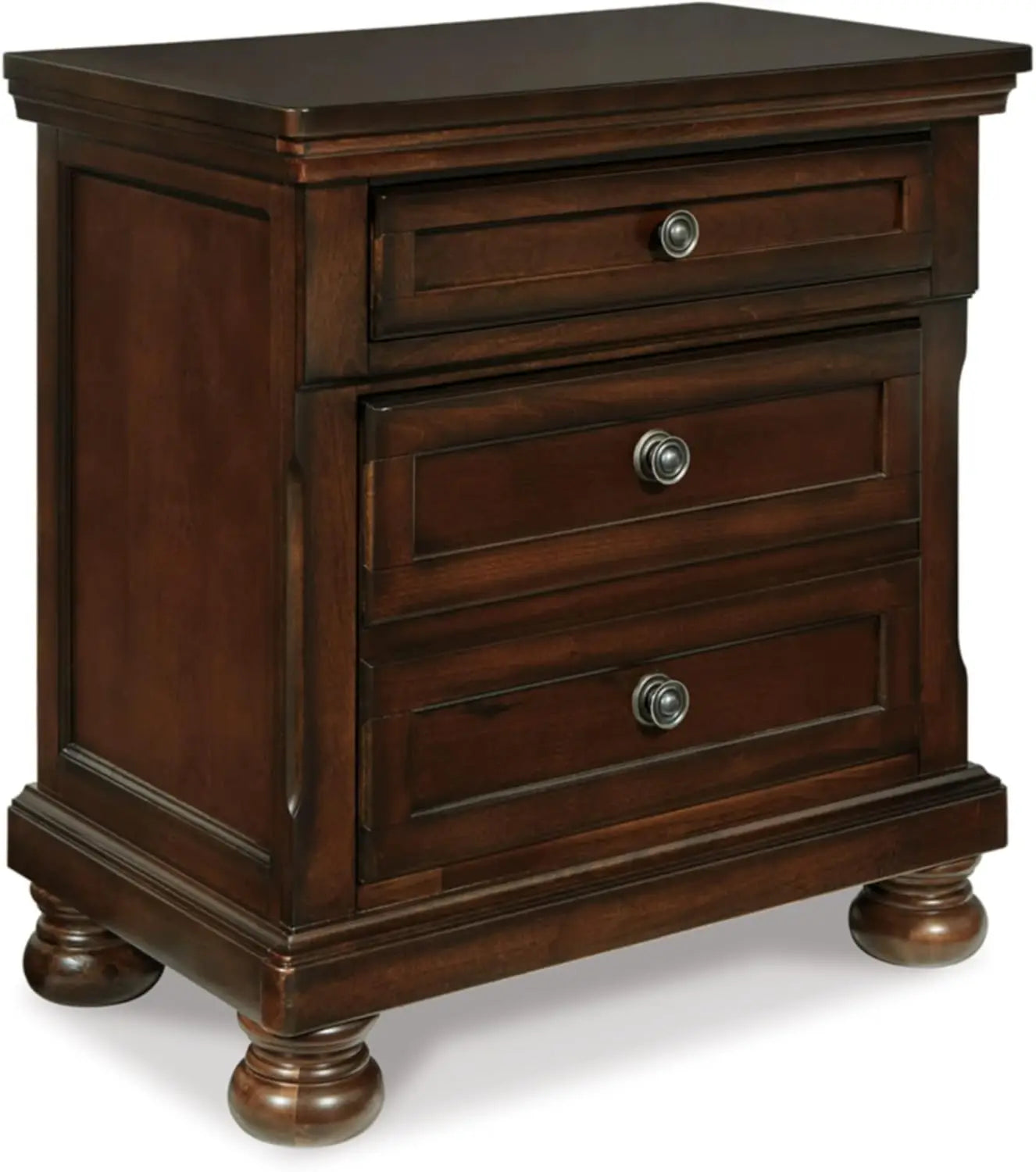 XMSJ Flynnter 2 Drawer Nightstand With Hidden Tray Classic