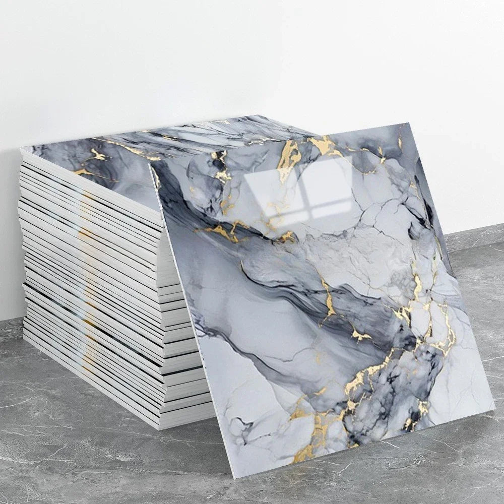 PVC Marble Wall Sticker Self Adhesive Tile Bathroom Kitchen Decor