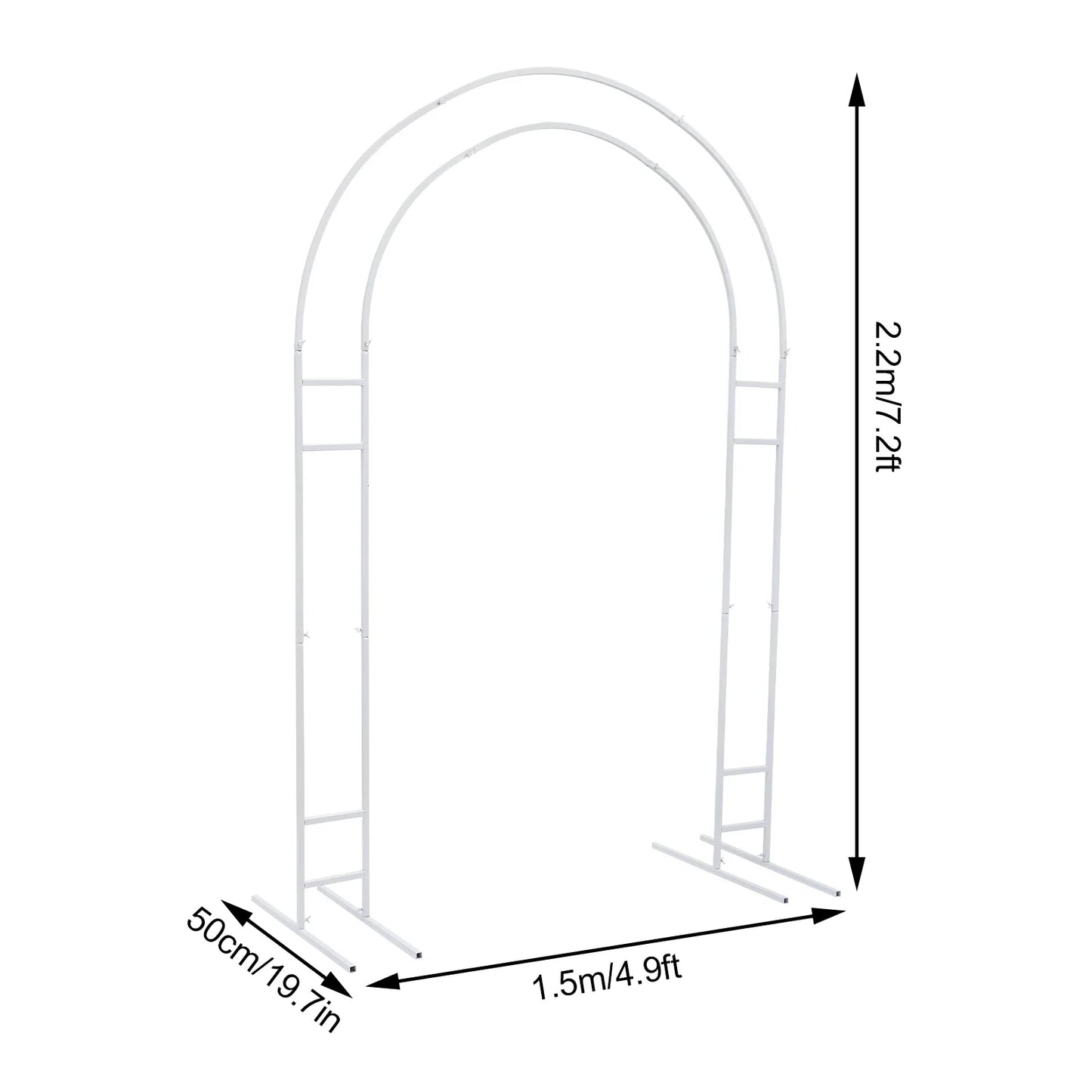 NONECN Metal Open Arch Backdrop Stand Double Arch Frame For Ceremonies