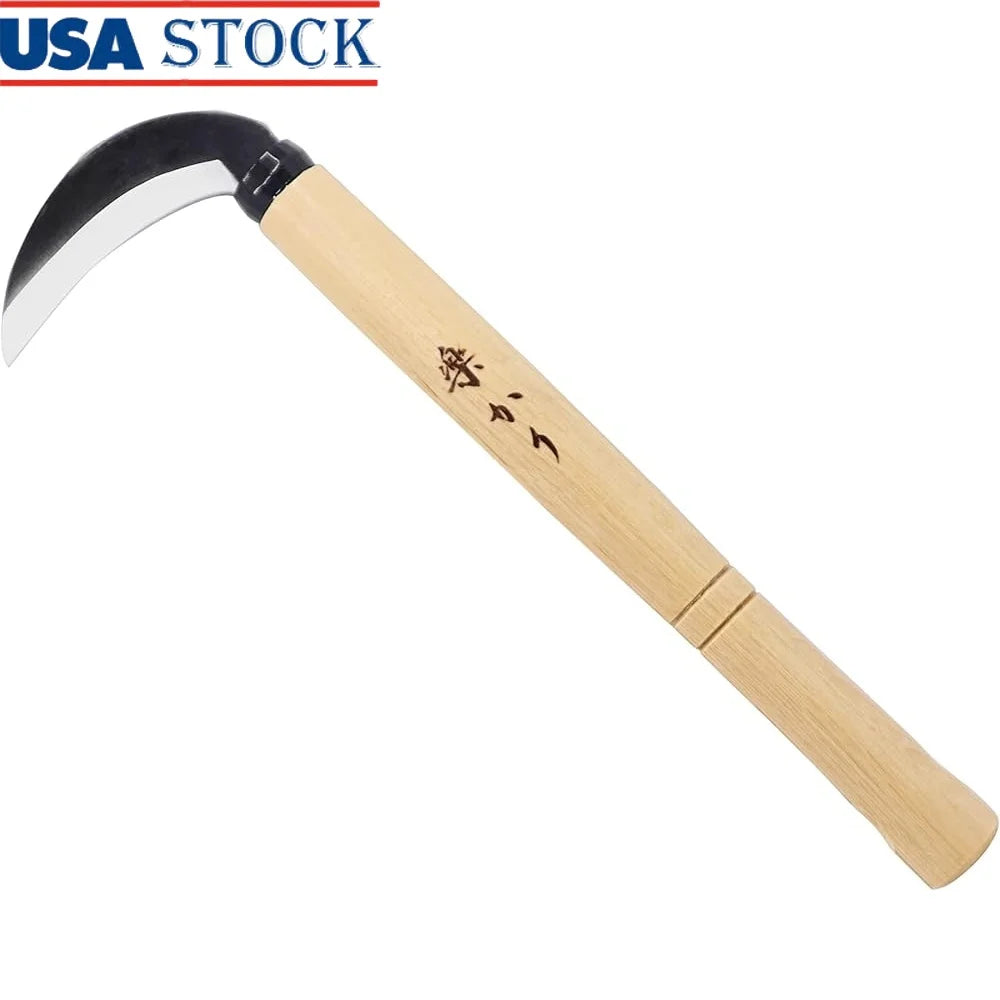 XMSJ Japanese Style Weeding Sickle High Carbon Steel Blade