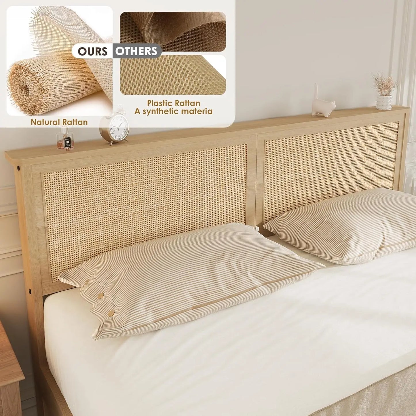 HobbyLane Rattan Bed Frame With Headboard And Storage Drawer