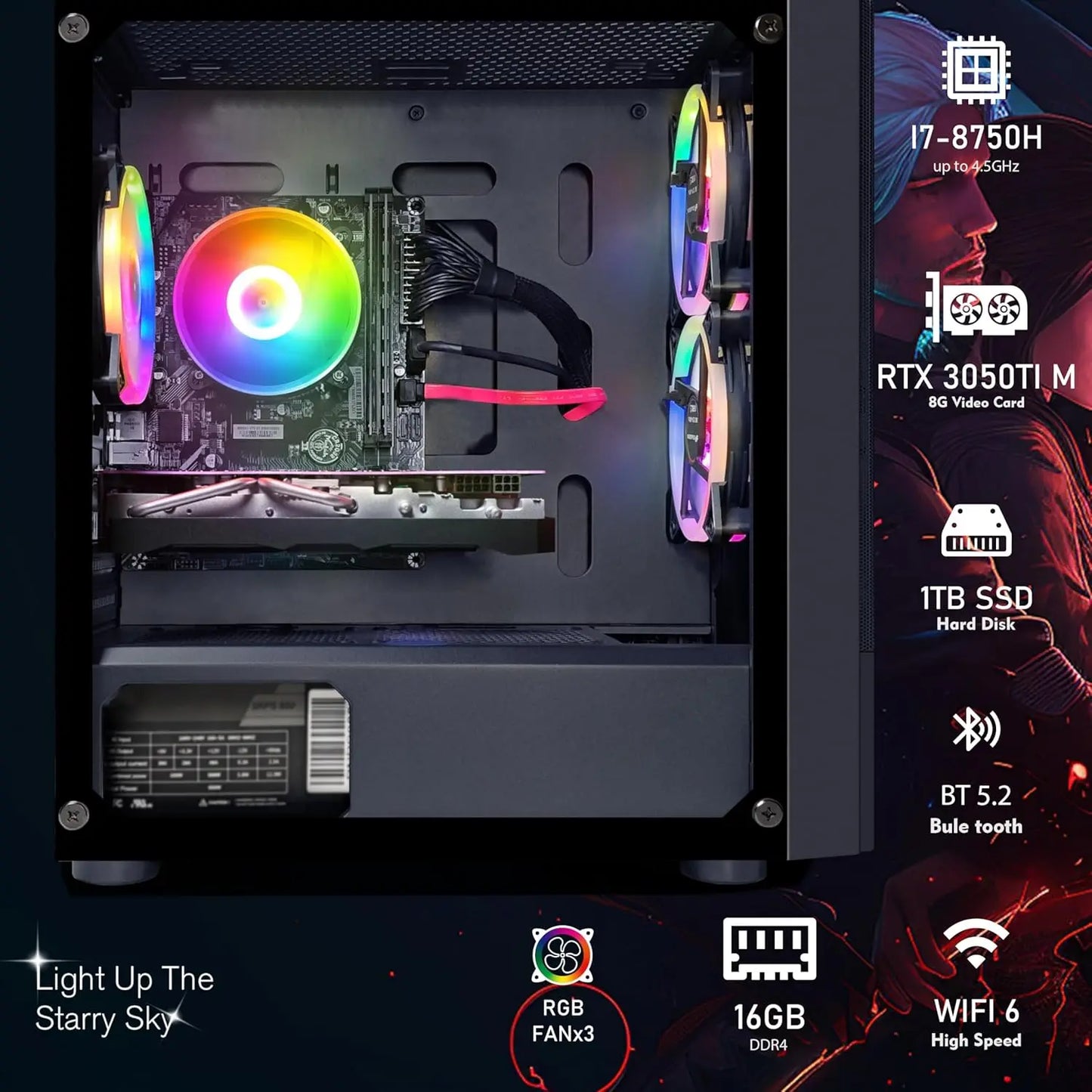 Hign-concerned Gaming PC Desktop Intel G5905 RX 580 16GB 1TB