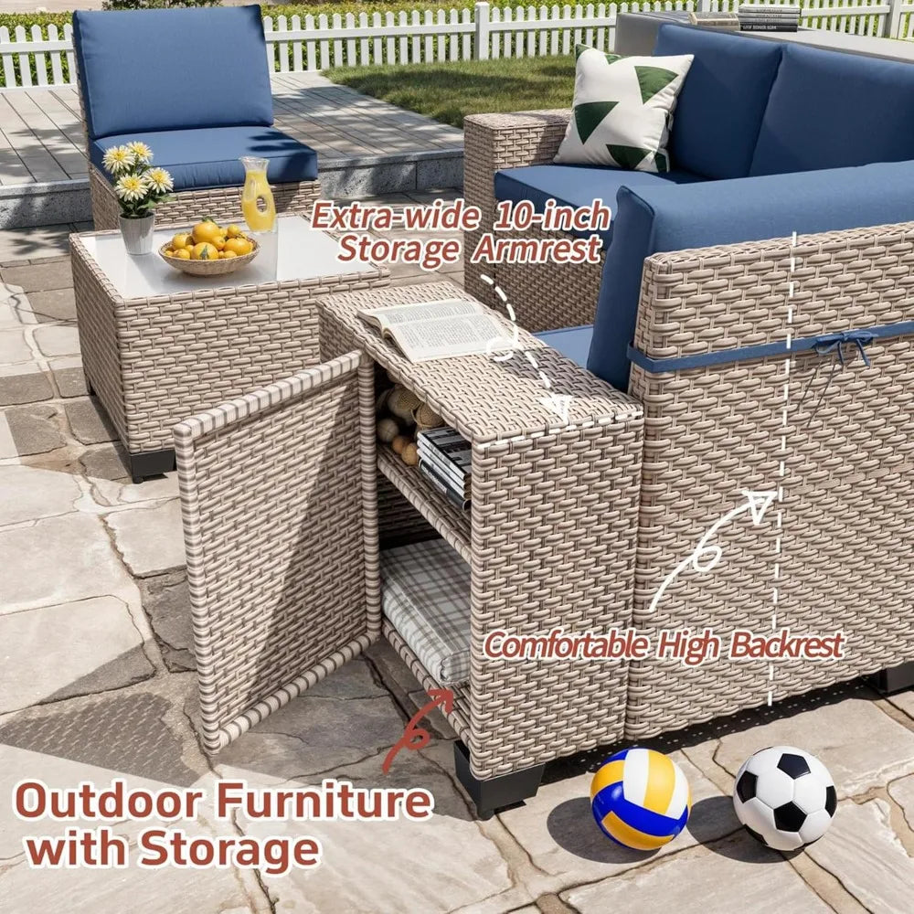 Hign-concerned 13 Piece Outdoor Patio Wicker Furniture Set