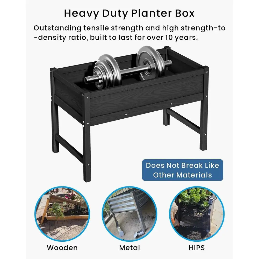 Elevated Weather Resistant HDPE Garden Bed With Legs for Planting