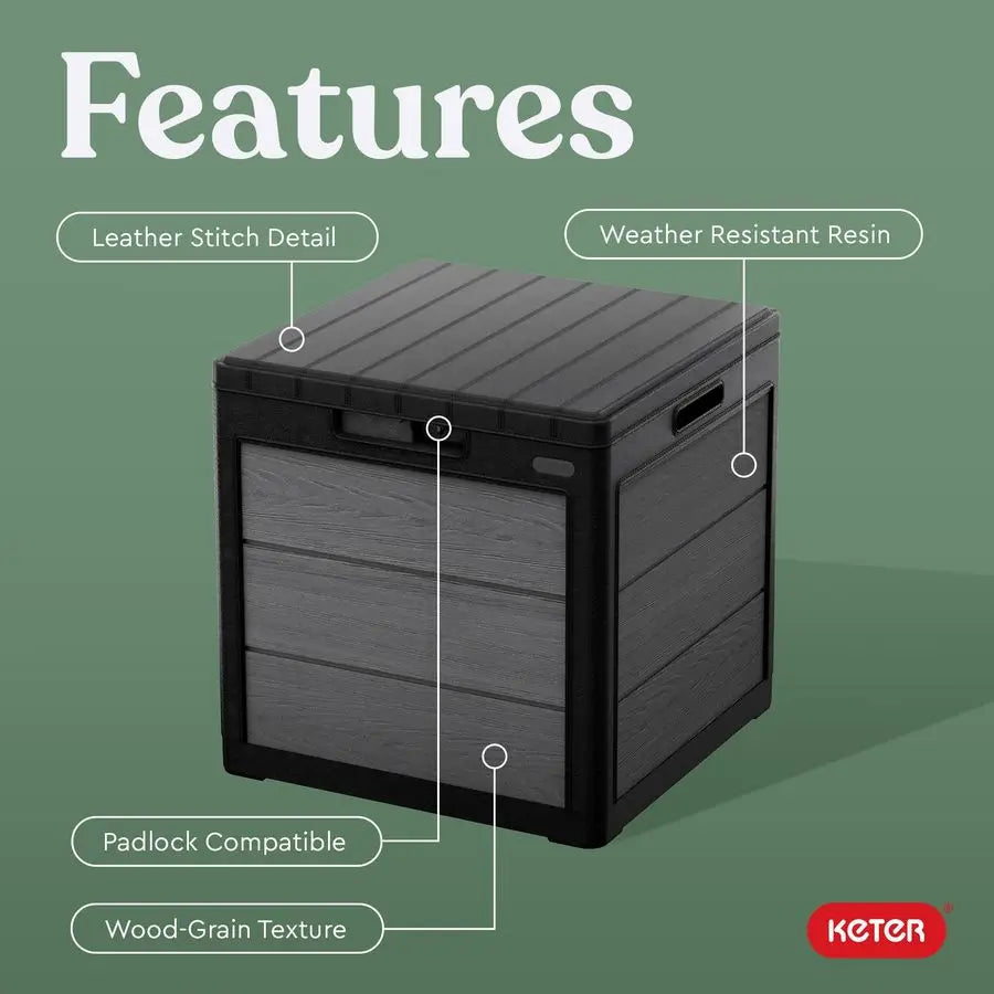 Resin Outdoor Storage Box And Side Table For Pool Garden