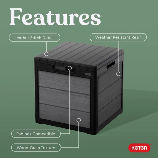 Resin Outdoor Storage Box And Side Table For Pool Garden