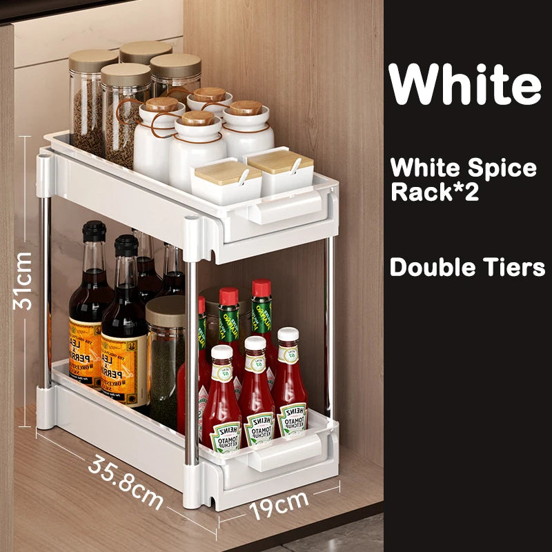 None Kitchen Pull Out Dish Rack With Drainboard Cabinet Organizer