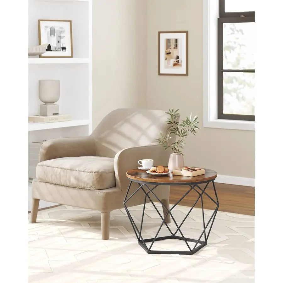 Round Coffee Table Set Of 2 With Durable Steel Frame