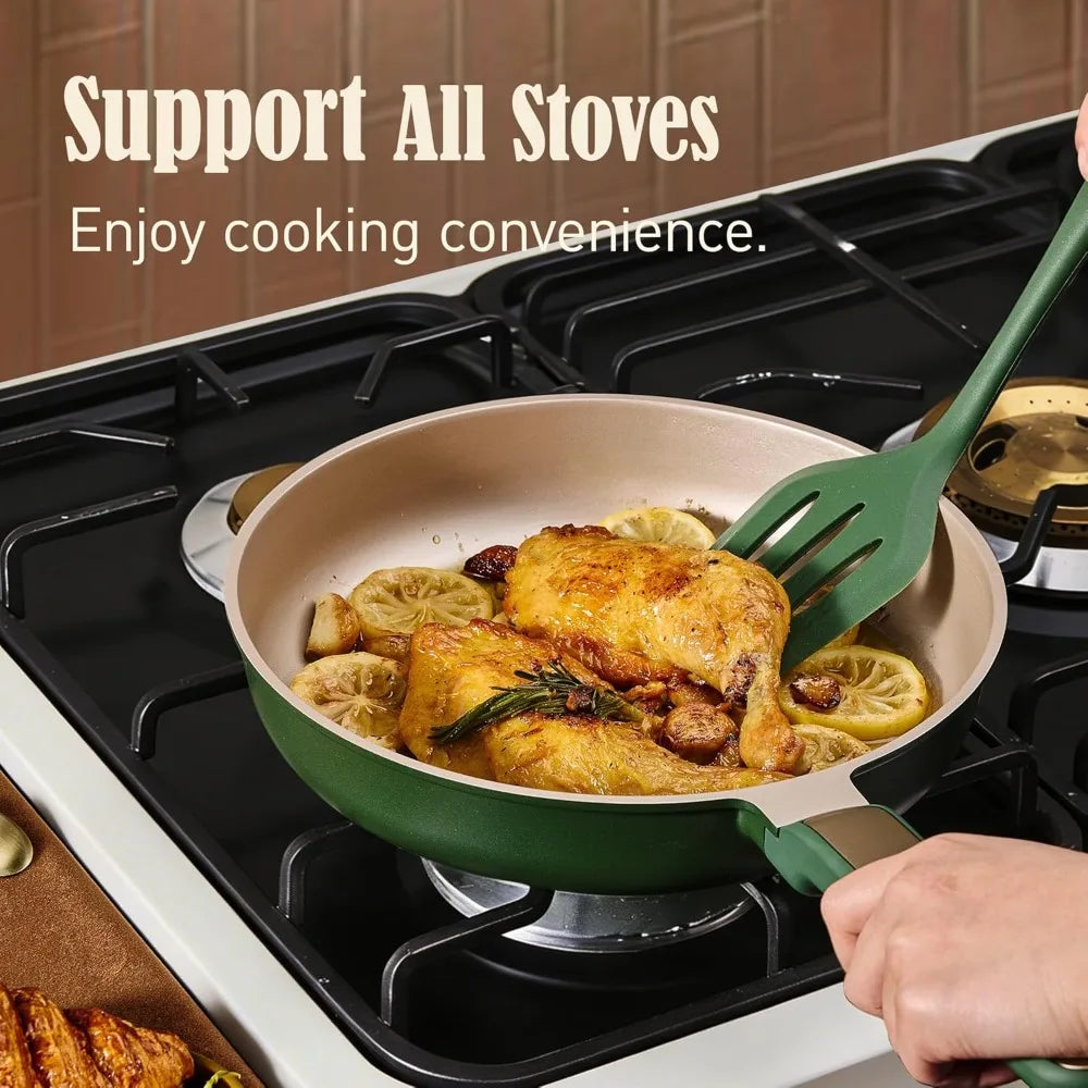 NUANYAO Nonstick Induction Cookware Set With Ceramic Coating