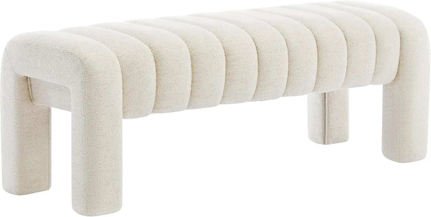 Angduo Upholstered Bench Entryway Ottoman With Wood Legs